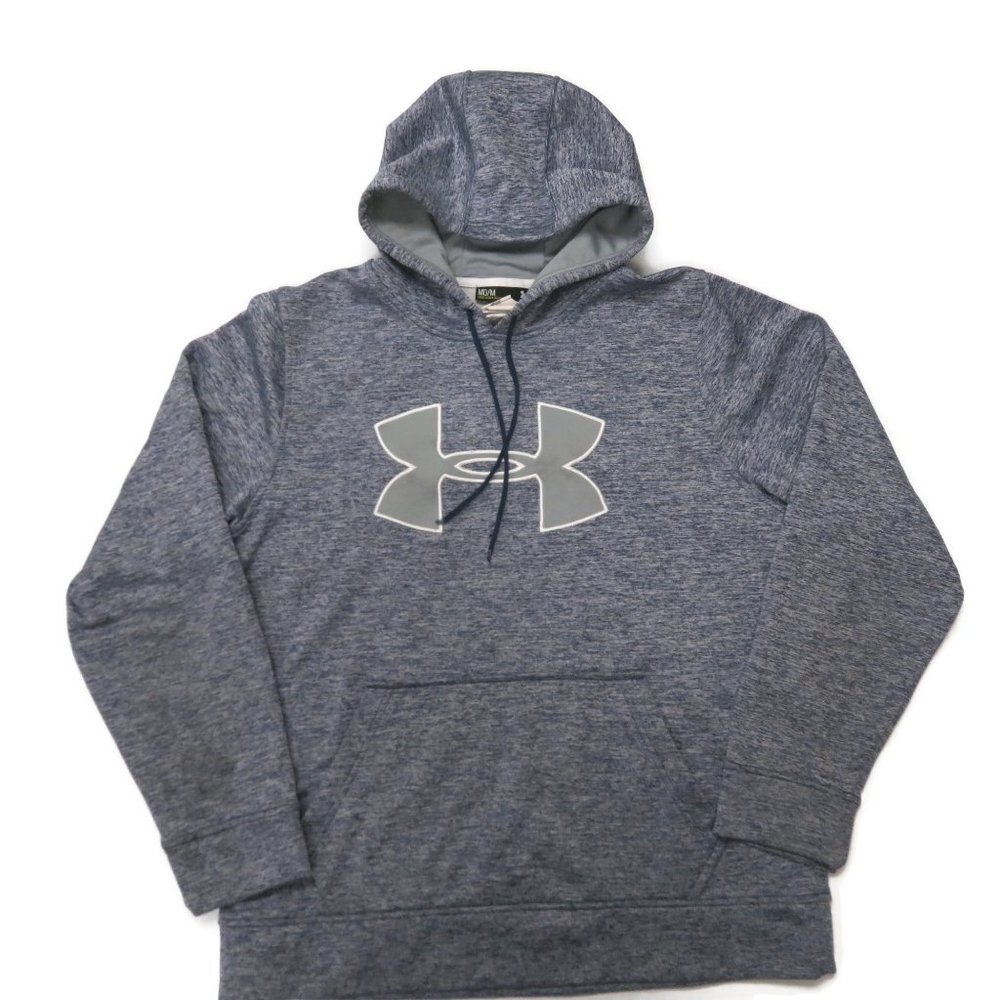 Under Armour Hoodie Mens‎ Medium Heather Gray Pullover Coldgear Loose Sweatshirt